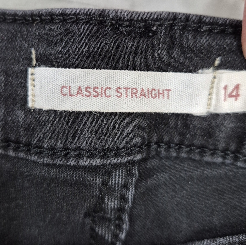 Levi's Classic Straight black jeans women's 14 short mid rise stretch - Picture 8 of 13